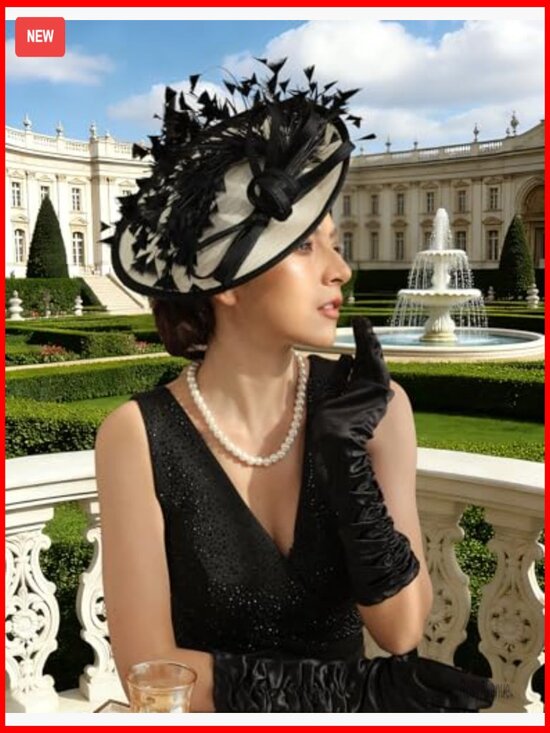 Elegant Fascinator Hat with Flower Mesh Feathers for Weddings Derby Tea Party main image 2